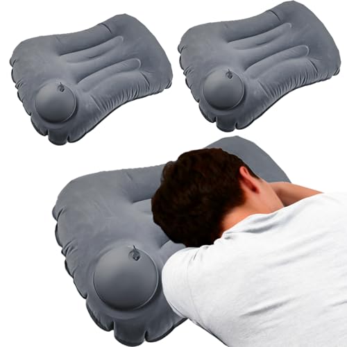 2 Pack 17 in Ultralight Inflatable Pillow Travel Pillow,Camping Pillow for Neck & Lumbar Support,Beach,Camping,Traveling,Hiking,Napping,Desk Rest(Gray) - size: 2 Pack