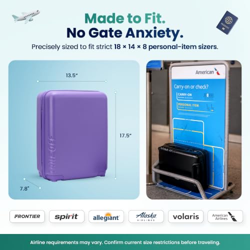 TAKE OFF 18 Inch Personal Item Suitcase Removable Wheels Underseat Bag - color: Purple, size: 18" - Personal Item 4.0