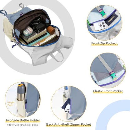 15L Small Hiking Backpack Travel Daypack Colorful Lightweight Packable Foldable Casual Backpack for Women Men - color: Haze Blue