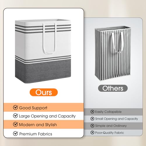 3 Pack Large Laundry Baskets, Laundry Hampers, Freestanding Waterproof Collapsible Clothes Bag with Extended & Reinforced Handles - Clothes Basket for Dorm, Bathroom, Home (100L) - size: 3 x 100L