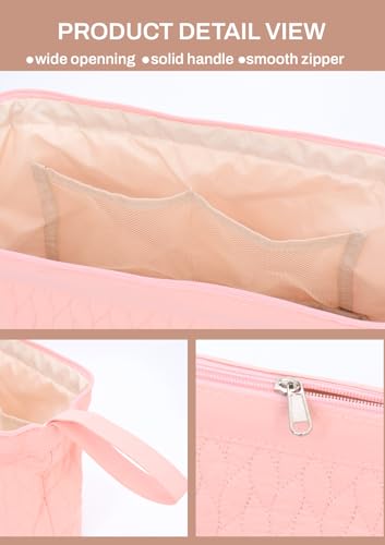 TeeYee Hair Tools 다이슨 에어랩 퀼트 세면도구 가방용 여행 가방 - color: 002핑크