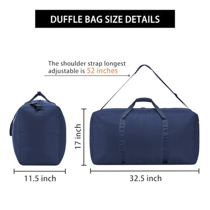 iFARADAY 105L Extra Large Duffel Bag 32.5 inch Travel Duffel Bag lightweight Luggage Bag-Navy - color: Navy Blue