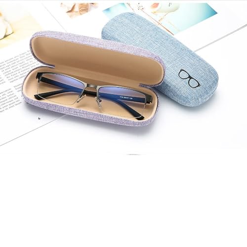 ABAJI Eyeglasses Case Kids Students Reading Glasses Organizer Hard Shell Lint Lining Snap Close Men Women Boys Girls - color: Green Purple Pink