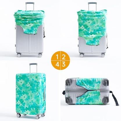 Travelkin 여행 가방 Tsa 승인 여행 가방 커버 프로텍터, 블루 플로럴., 꽃무늬 소프트쉘 - color: 블루 플로럴., size: S(18-21inch suitcase)