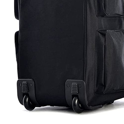 Olympia U.S.A. 29 inch Jumbo Size 8 Pockets Wheeled Rolling Duffel Bag Water Resistant Luggage Lightweight Travel Suitcase with Retractable Handle - color: Black, size: 29 inch