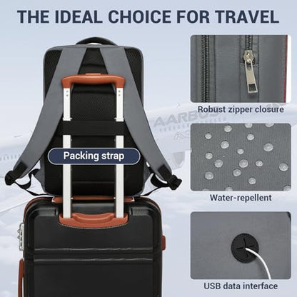 Kono 20L Airline Approved Casual Daypack bag, 15.6" Laptop Backpack, Grey - color: Grey