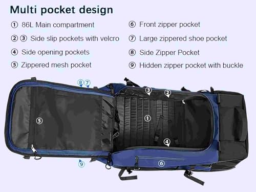 29 Inch Foldable Wheeled Duffle Bag, Waterproof Rolling Travel Bag - color: Navy