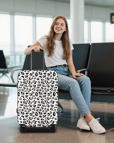 Luggage Sets 2 Piece, Hard Shell Expandable Carry on Suitcase with Spinner Wheels and TSA Lock, Lightweight Travel Luggage Set - color: White Leopard, size: 2-piece Set (20/24)