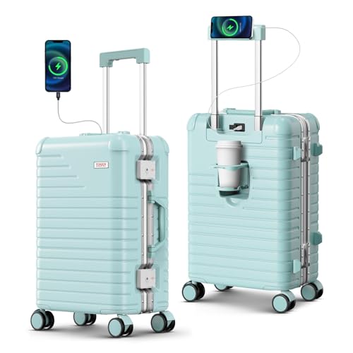 20 Inch Carry on Luggage Airline Approved, Zipperless Hard Shell Suitcase - color: Mint Green, size: 20 Inch