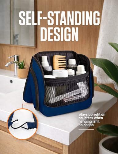 VENTURE 4TH Hanging Travel Toiletry Bag, 18 Compartments - Navy Blue - color: Navy