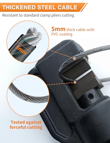 4-Digit Combination Cable Lock with 3 Replaceable Steel Cables for Gate, Bike & Luggage, Resettable Keyless Cable Lock, Grey, 2 Pack - color: Gray, size: 2 Pack