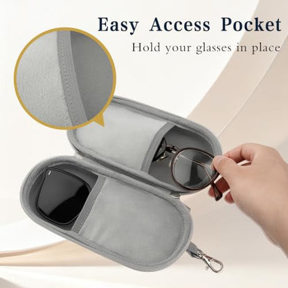 Double Sunglasses Case, Hard Shell Glasses Case for Men Women - color: Pu Purple