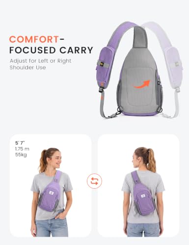 SKYSPER Sling Bag RFID Cross Body Bag Anti Theft Crossbody Backpack Travel Shoulder Daypack(Purple) - color: Purple
