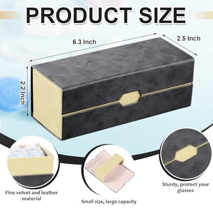 Flutesan 2 in 1 Daily Contact Lens and Glasses Organizer Case, Black - color: black