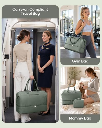 Travel Duffel Weekender Bag Women Tote Carry On Bags With Shoe Compartment