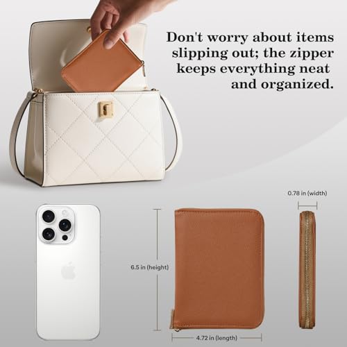 CoBak Passport Holder Cover with Safe Zipper Closure - color: Brown