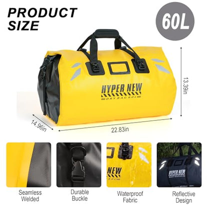 60L Waterproof Bag,Waterproof Dry Bag for Men & Women,Yellow - color: yellow