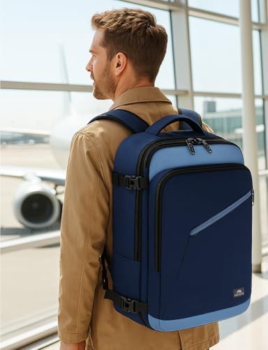 MATEIN Expandable Travel Backpack, Large Capacity Carry on Backpack for Men - color: Grey Blue, size: X-Large