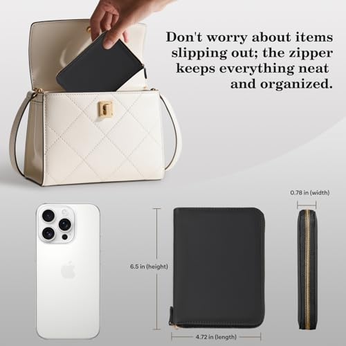 CoBak Passport Holder Cover with Safe Zipper Closure - color: Black
