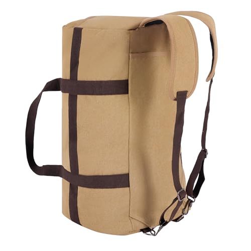 Large Canva Travel Duffle Bag Heavy Duty - color: Khaki