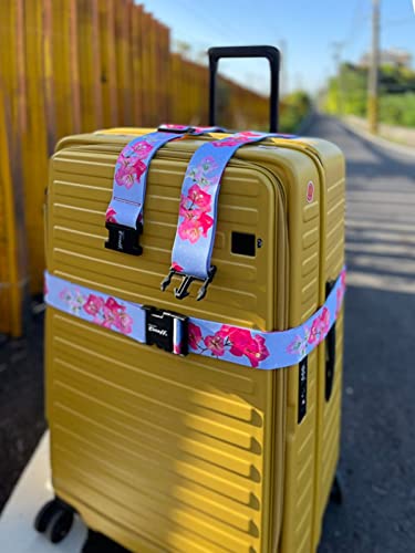 Teeoff 2 Pack Elastic Luggage Straps Suitcase Belts Travel Bag Accessories Adjustable 220CM (Light Blue) - color: Light Blue
