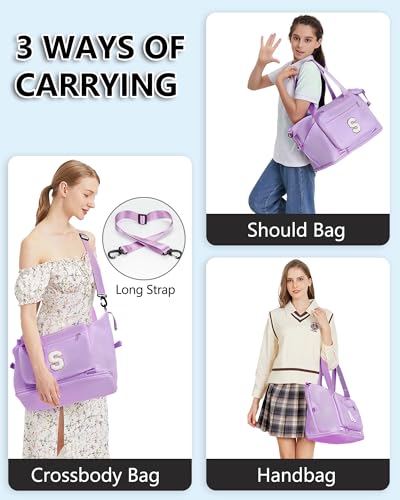 Women Girl Birthday Gifts Weekend Sleepover Overnight Duffle Bag - color: Purple, style: S