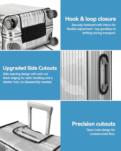 T Tersely Thicken Clear PVC Suitcase Cover Protectors 30" Suitcase Covers - size: 30inch