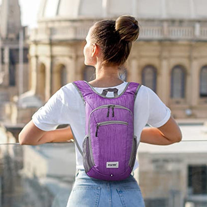 G4Free 10L/15L Hiking Backpack Lightweight Packable Hiking Daypack Small Travel Outdoor Foldable Shoulder Bag - color: Purple, size: 10L