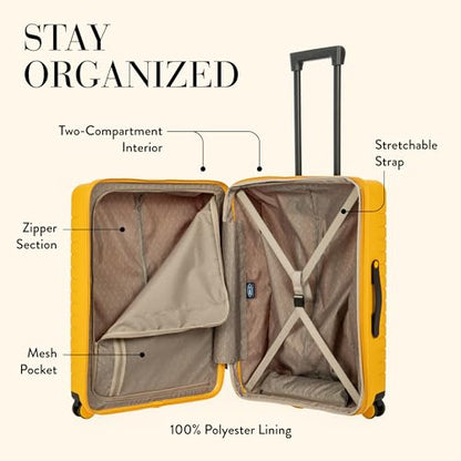 Bric's B|Y Ulisse Checked Luggage with Spinner Wheels – Expandable Lightweighted Hard Shell Suitcase, TSA Combination Lock - Removeable Wash Bag Included - 28 Inch, Mango - color: Mango, size: Checked-medium