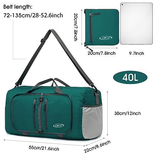 G4Free 40L/65L 접이식 여행용 더플 백 패커블 위켄더 백, 그린 - color: 초록색.