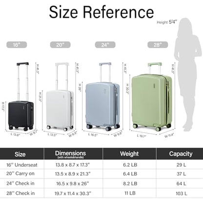 Hanke Hard Shell Luggage Sets 3 Pieces, 16/24/28 Inch Travel Suitcase - color: Cuba Sand, size: 16+24+28 Inch
