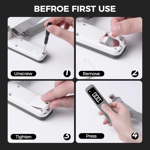 pack all Digital Luggage Scale for Travel, 110Lbs Capacity, 0.1Lb Precision - color: Grey