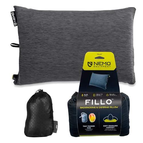 NEMO Equipment Fillo Camping Pillow - Black Pearl/Birch Bud - color: Black Pearl / Birch Bud