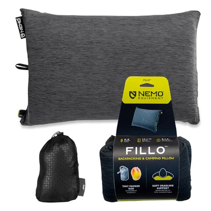 NEMO Equipment Fillo Camping Pillow - Black Pearl/Birch Bud - color: Black Pearl / Birch Bud