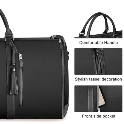 Ytonet Garment Bags for Travel, Convertible Garment Duffle Bags - color: Prue Black, style: Tote