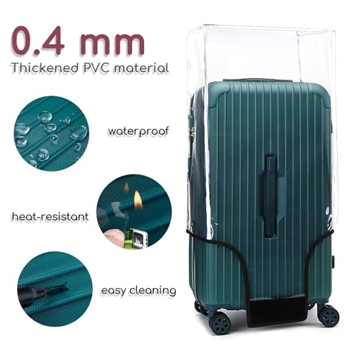 32 Inch Plus Trunk Luggage Cover, Transparent PVC Suitacse Cover, Travel Waterproof Clear Luggage Protector Suitcase Cover - color: Standard (Left Handle), size: 32 inch Plus (Trunk)