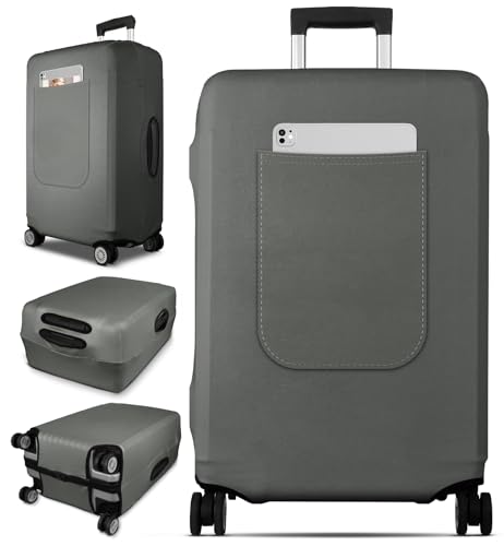 Slohif Luggage Cover for Suitcase Tsa Approved Protector - Gray Luggage Sleeve Large Suit Case Cover Travel Stretch Baggage Case Protective Washable Fit 21-23 Inch - size: S-(21-23) Inch, style: Gray