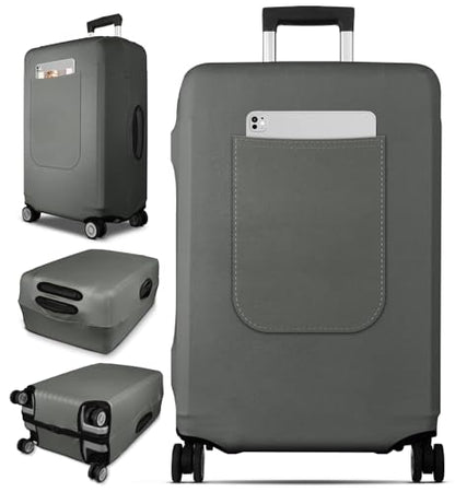 Slohif Luggage Cover for Suitcase Tsa Approved Protector - Luggage Sleeve Large Suit Case Cover Travel Stretch Baggage Case Protective Washable Fit 18-20 Inch Gray XS