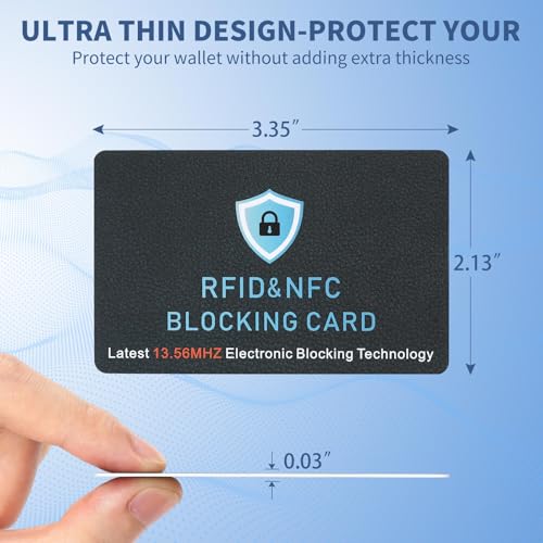 6 Pack RFID Blocking Card, Contactless NFC Debit Credit Card Passport Protector,Entire Wallet Purse Protect - color: 6 Pcs Black