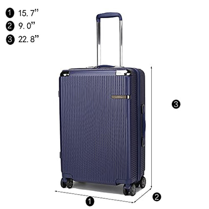 MKF Collection Polycarbonate Large Luggage Travel bags, TSA-approved lock Lightweight Suitcases with wheels - color: Tulum Black