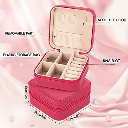 Taiyin 6/12/50 Pcs Travel Jewelry Case Bulk - color: Rose Red