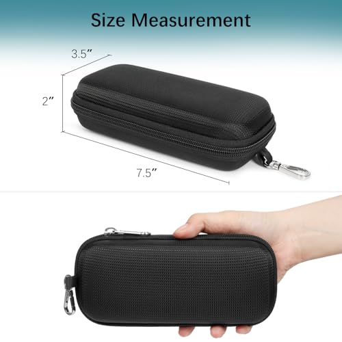 Double Eyeglasses Case for Dual Sunglasses, Hard Shell with Zipper - color: Blue