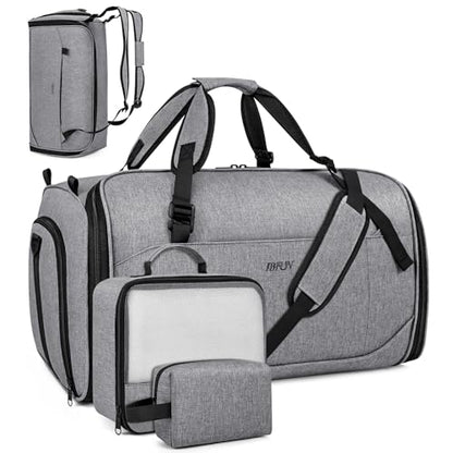 Convertible Garment Bag for Travel, 4-in-1 Backpack for Women Men, 3pcs 50L - color: C-Grey