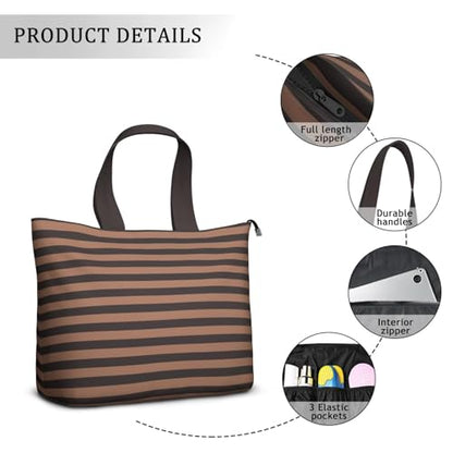 Extra Large Weekender Travel Beach Bag for Women - Brown Checkered Waterproof Canvas Tote Bag Thick Double Layer Carry on Duffel Unisex Overnight Hospital Bag for Maternity Delivery - color: Checkered03