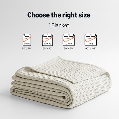 Amazon Basics Waffle 100% Viscose from Bamboo Blanket, Twin XL, Beige - color: Beige, size: Twin XL