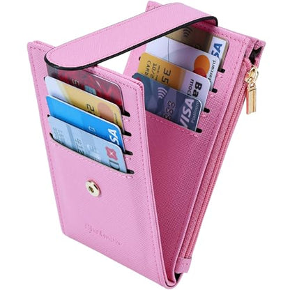 Chelmon Women's RFID Slim Card Holder Wallet - color: Pink