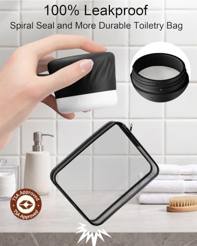 Quatish 6 Pack Travel Size Containers for Toiletries, 2oz, Grey - color: Grey, size: 2 Ounces