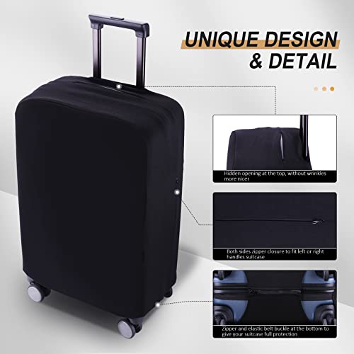 Travel Luggage Cover Suitcase Protector Scratch-Resistant Fit 19-31 Inch Suitcase, Not Included Suitcase (Black, XL(28-29inch)) - color: Black, size: 28-29 inch