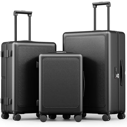 Joyway 3-Piece Hardshell Luggage Set, Spinner Wheels, 20 24 28 Inch, Black - color: Black, size: 3-Piece Set (20/24/28)