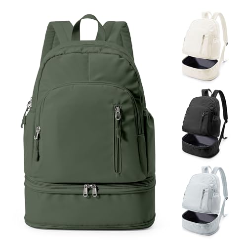 Gym Backpack for Women, Dance Volleyball Backpacks With Shoe Compartment - color: Green